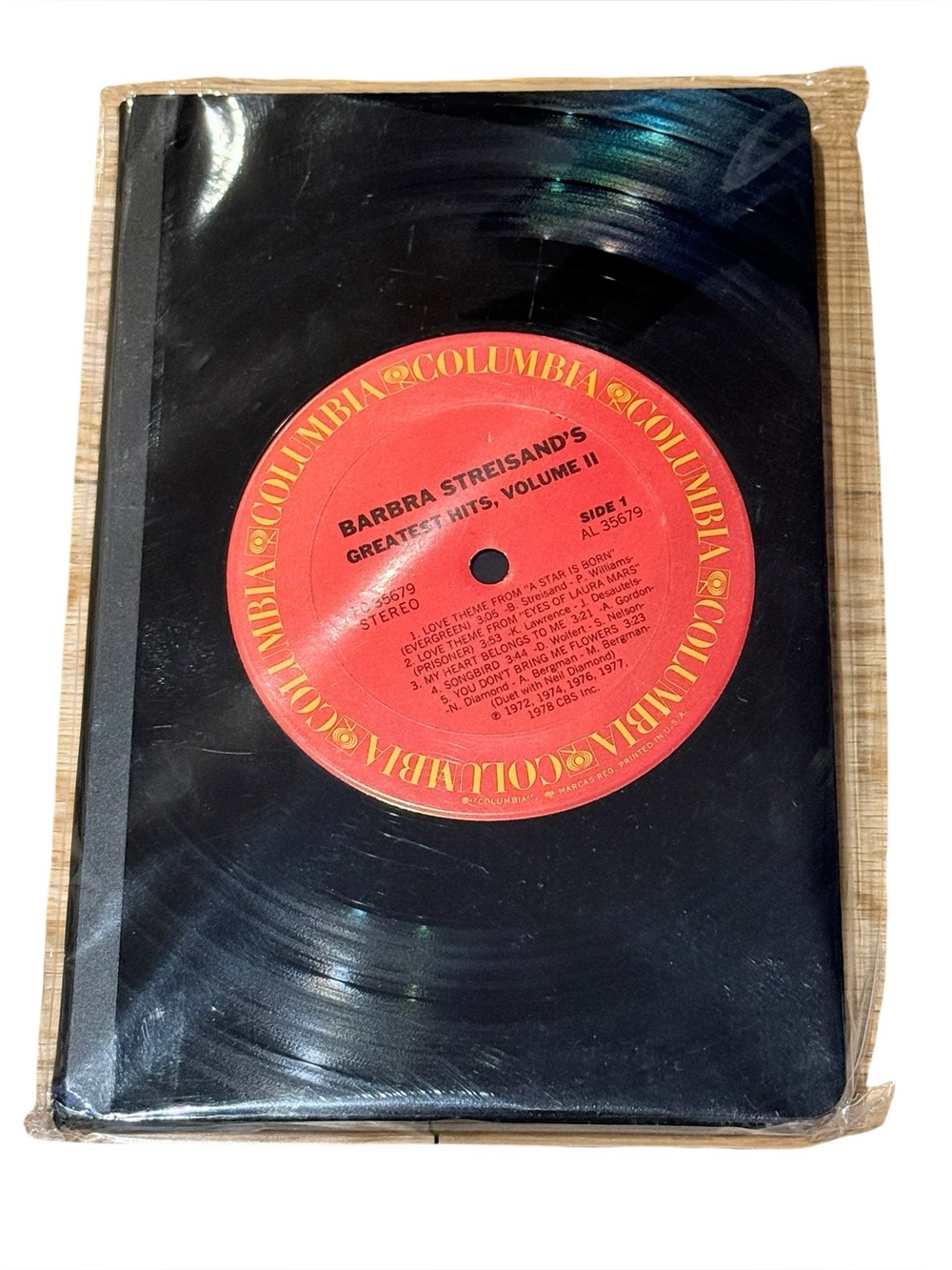 NWT - Vinylux Barbra Streisand Vinyl Record Journal Notebook
